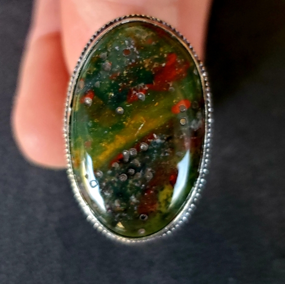 New Bloodstone 925 Silver Ring. - Picture 9 of 14